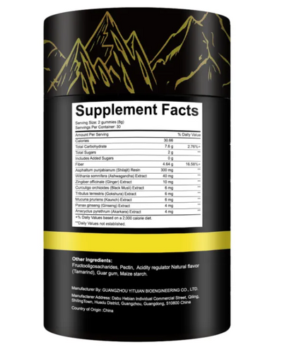 Vitanex Gold Gomitas de Shilajit Puro del Himalaya